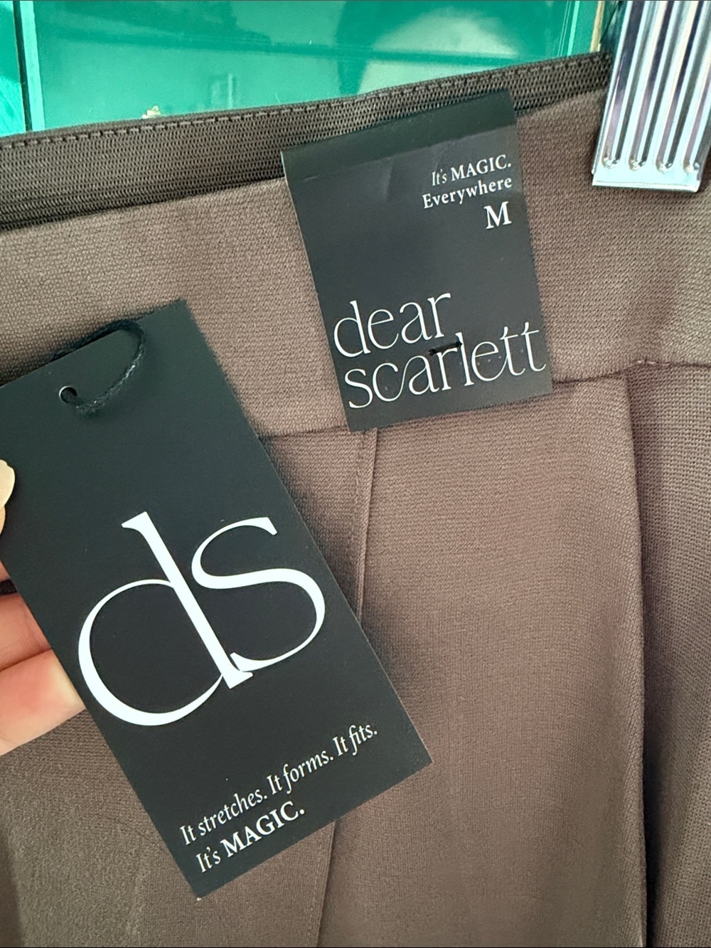 Dear Scarlett Taupe Straight-Leg High-Rise Pants NWT - Picture 2 of 6